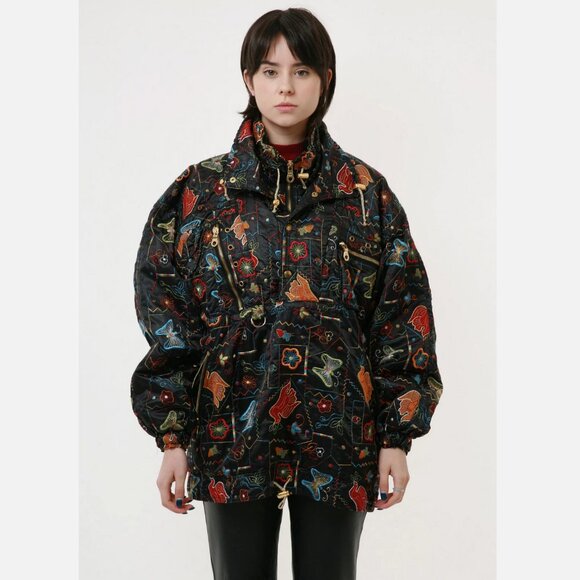 Vintage Rare Embroidered Elephant Embellished Coat Jacket Farm Rio Johnny Was - Picture 3 of 7